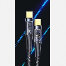 Cablu USAMS Data Cable Icy Series  - Type-C to Type-C, PD, 100W, 1.2m - Black US-SJ574