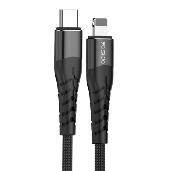 Cablu Yesido Data Cable  - Type-C to Lightning, 18W, PD, 1.2m - Black CA-48