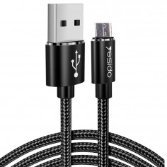 Cablu Yesido Data Cable  - USB to Micro USB, 2.4A, 1.2m - Black CA57