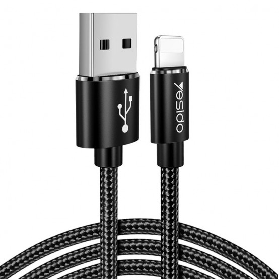 Cablu Yesido Data Cable  - USB to Lightning, 2.4A, 1.2m - Black CA57