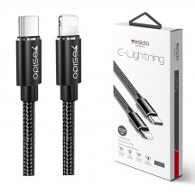 Cablu Yesido Data Cable  - Type-C to Lightning, 18W, 2.4A, 1.2m - Black CA56