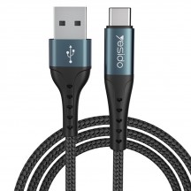 Cablu Yesido Data Cable  - USB to Type-C, 3A, 1.2m - Black CA62