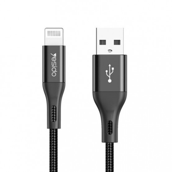 Cablu Yesido Data Cable  - USB to Lightning, 3A, 1.2m - Black CM10