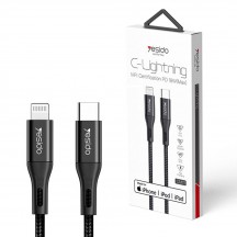 Cablu Yesido Data Cable  - Type-C to Lightning, 18W, 2A, 1.2m - Black CM11
