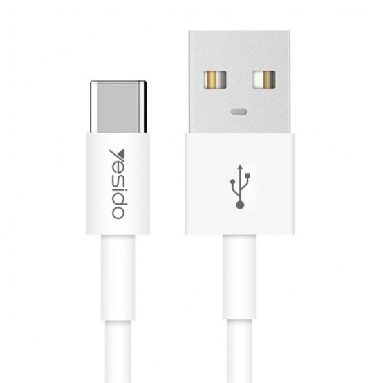 Cablu Yesido Data Cable  - USB to Type-C, 2.4A, 1.2m - White CA22