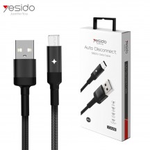 Cablu Yesido Data Cable  - USB to Micro USB, 2.4A, 1.2m - Black CA28