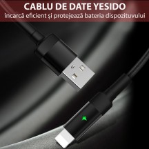 Cablu Yesido Data Cable  - USB to Type-C, 2.4A, 1.2m - Black CA28