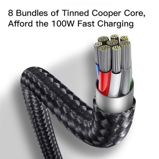 Cablu Yesido Data Cable  - Type-C to Type-C, Lightning, 100W, 480Mbps, 1.4m - Black CA87