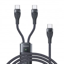 Cablu Yesido Data Cable  - Type-C to 2 x Type-C, 100W, 480Mbps, 1.4m - Black CA88
