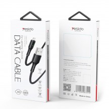 Cablu Yesido Data Cable  - USB to Lightning, 2.4A, 1.2m - Black CA97