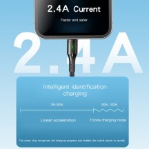 Cablu Yesido Data Cable  - USB to Type-C, 2.4A, 480Mbps, 1.2m - Black CA97