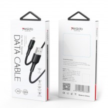 Cablu Yesido Data Cable  - USB to Micro-USB, 2.4A, 480Mbps, 1.2m - Black CA97