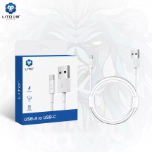 Cablu  Data Cable - USB to Type-C Quick Charging 2.4A, 2m - White