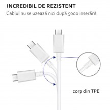 Cablu Samsung Data Cable  - USB to Type-C, Fast Charging, 3A, 1.2m - White (Bulk Packing) EP-DN930CWE