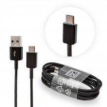 Cablu Samsung Data Cable  - USB to Type-C, Quick Charge, 2.1A, 480Mbps, 0.8m - Black (Bulk Packing) EP-DR140ABE