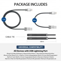 Cablu  Data Cable - USB to Ligntning, 20cm - Gray