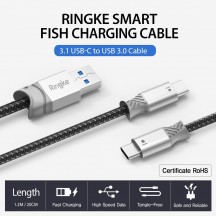 Cablu  Data Cable - USB to Type-C, 20cm - Gray