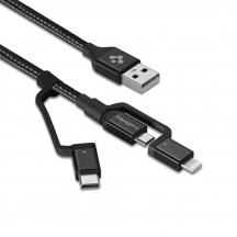 Cablu  Data Cable 3in1  - USB to Type-C, Lightning, Micro USB, 3A, 1.5m - Black C10i3