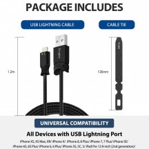 Cablu Ringke Data Cable - USB to Ligntning, 1.2m - Black