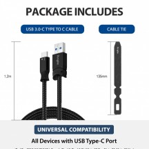 Cablu Ringke Data Cable - USB to Type-C, 1.2m - Black