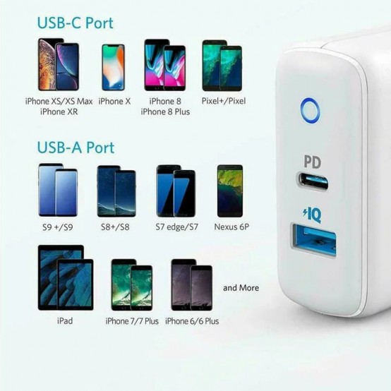Alimentator  Wall Charger  - USB-C, USB, Fast Charging, 33W - Gray A2626LD1