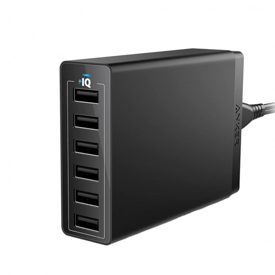 Alimentator  Wall Charger  - 6 x USB, 60W, PowerIQ - Black A2123313