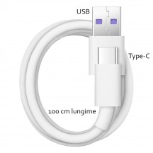 Alimentator Huawei Original Wall Charger, 4A, 40W, Super Fast Charge  with USB Type-C Cable (AP71) - White (Bulk Packing) HW-10