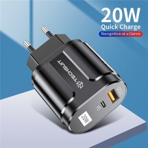 Alimentator  Wall Charger Premium  - USB-A, QC 3.0, USB-C, 20W - Black CHPD038