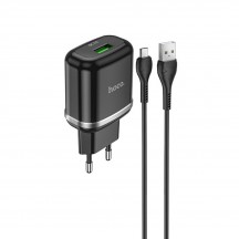 Alimentator Hoco Wall Charger Special  - USB-A, 18W, 3A with Cable USB-A to Micro-USB, 1m - Black N3