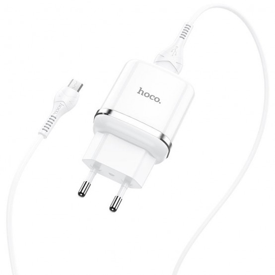 Alimentator Hoco Wall Charger Special  - USB-A, 18W, 3A with Cable USB-A to Micro-USB, 1m - White N3