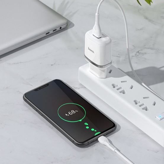 Alimentator Hoco Wall Charger Special  - USB-A, 18W, 3A with Cable USB-A to Micro-USB, 1m - White N3