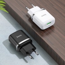 Alimentator Hoco Wall Charger Special  - USB-A, 18W, 3A with Cable USB-A to USB Type-C, 1m - Black N3