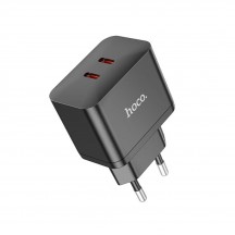 Alimentator Hoco Wall Charger Triumph  - Dual Port Type-C, 35W with Cable USB-C to Lightning - Black N29