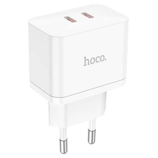 Alimentator Hoco Wall Charger Triumph  - Dual Port Type-C, 35W with Cable USB-C to Lightning - White N29