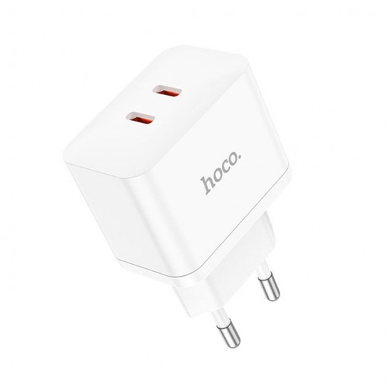 Alimentator Hoco Wall Charger Triumph  - Dual Port Type-C, 35W with Cable USB-C to Lightning - White N29
