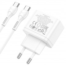 Alimentator Hoco Wall Charger Triumph  - Dual Port Type-C, 35W with Cable USB-C to Type-C - White N29