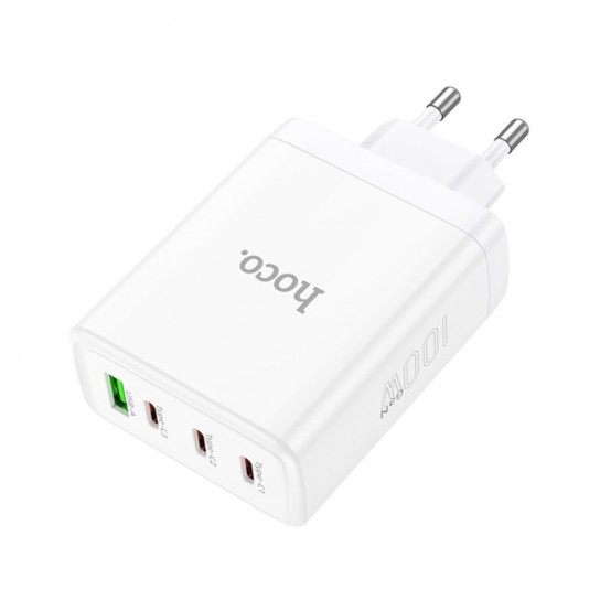 Alimentator Hoco Wall Charger Leader  - USB, 3x Type-C, Fast Charging, 100W - White N31