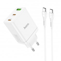 Alimentator Hoco Wall Charger Start  - USB, 2x Type-C, PD35W with Cable Type-C - White N33