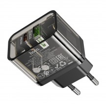 Alimentator Hoco Wall Charger Dazzling  - USB, Type-C, QC3.0, 20W - Transparent Black N34