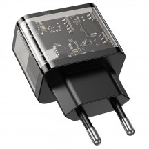 Alimentator Hoco Wall Charger Dazzling  - USB, Type-C, QC3.0, 20W - Transparent Black N34