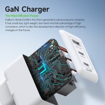 Alimentator  Wall Charger 3in1  - USB, 2x USB-C, GaN Fast Charging 65W - White T9