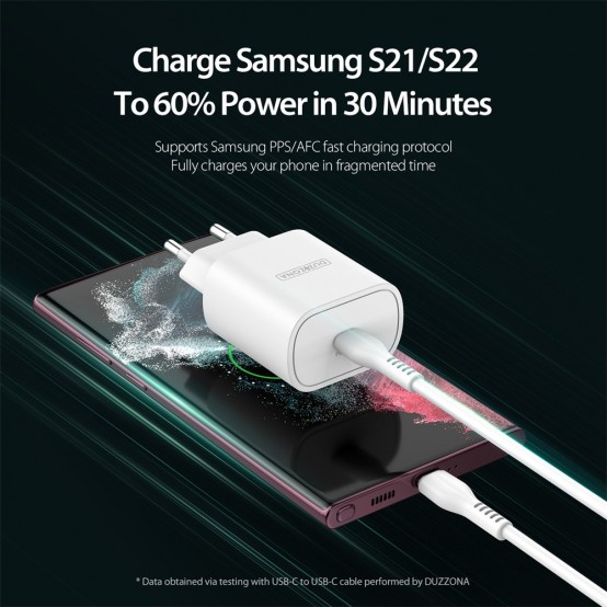 Alimentator  Wall Charger  - Type-C Fast Charging for iPhone, Samsung / iPad, 25W - White T6