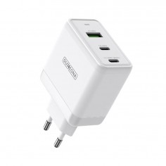 Alimentator  Wall Charger 3in1  - USB, 2x Type-C, GaN Fast Charging 65W - White T1