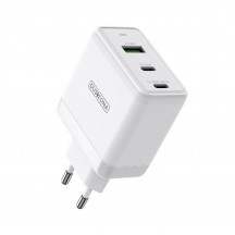 Alimentator  Wall Charger 3in1  - USB, 2x Type-C, GaN Fast Charging 65W - White T1