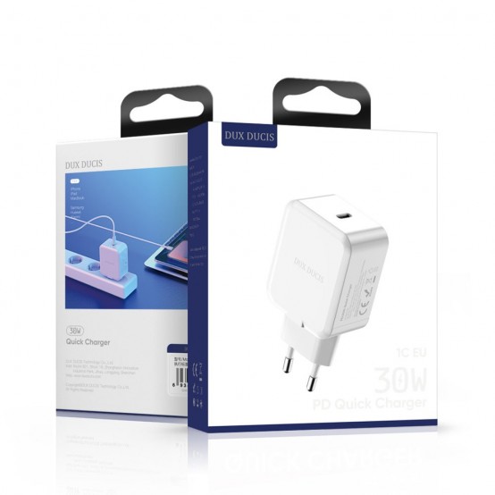 Alimentator  Wall Charger  - USB-C, Quick Charge 3.0, 30W - White C100