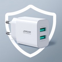 Alimentator JoyRoom Wall Charger  - Dual USB, 2.1A, 10.5W - White JR-TCN04