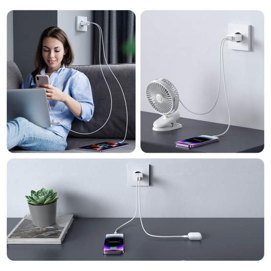 Alimentator JoyRoom Wall Charger  - Dual USB, 2.1A, 10.5W - White JR-TCN04