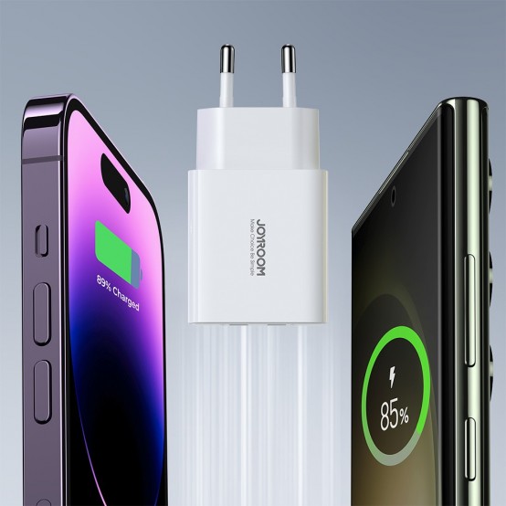 Alimentator JoyRoom Wall Charger  - Dual USB, 2.1A, 10.5W - White JR-TCN04