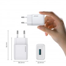 Alimentator JoyRoom Wall Charger  - USB, Fast Charging 2.1A, 10W - White L-1A101