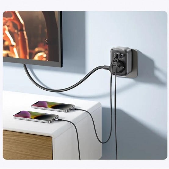 Alimentator Ugreen Wall Charger  - EU Socket, 2x USB, Type-C to US, Fast Charging, 30W - Black 15289